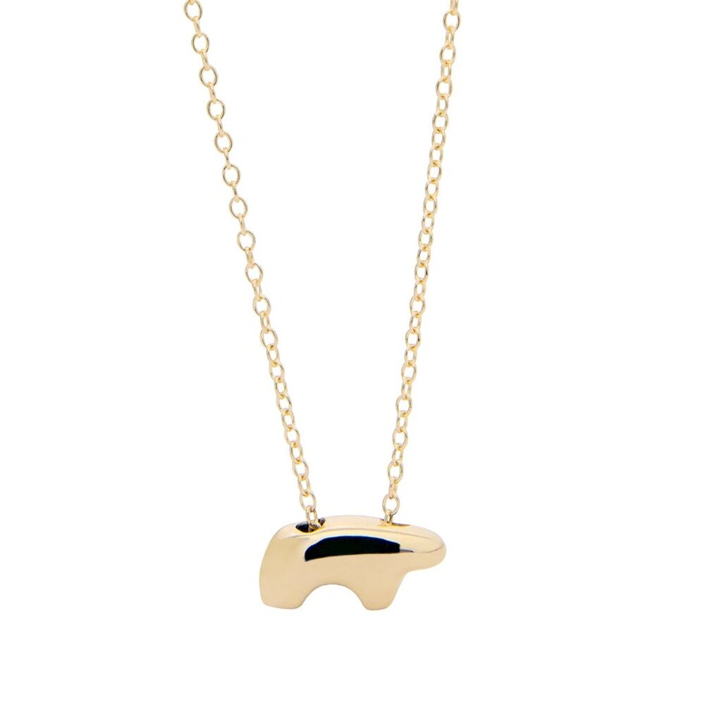 Yellow Gold Open Bottom Baby Bear Necklace froo The Golden Bear